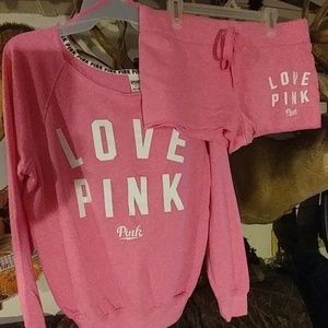 VS VICTORIA'S SECRET PINK OUTFIT SET SWEATSHIRT